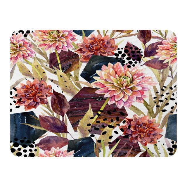 Benjamin Tate Design Autumn Watercolor Floral Arrangement Blanket in Natural - Size: 120 cm x 150 cm - image 1