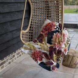 Benjamin Tate Design Autumn Watercolor Floral Arrangement Blanket in Natural - Size: 120 cm x 150 cm - thumbnail 4