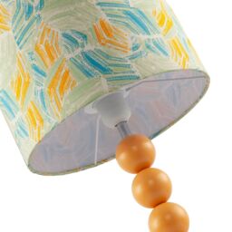 Happy Homewares Chic Table Lamp with Designer Jacquard Fabric Shade in Yellow - thumbnail 3