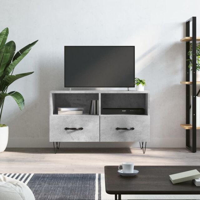 Berkfield Home TV Cabinet Concrete Grey 80x36x50 cm Engineered Wood - Size: 80 x 36 x 50 cm - image 1