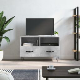 Berkfield Home TV Cabinet Concrete Grey 80x36x50 cm Engineered Wood - Size: 80 x 36 x 50 cm - thumbnail 1