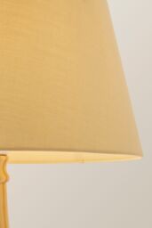 ValueLights Victoria Light Wood Traditional Stem Table Lamp with Fabric Tapered Shade in Cream - thumbnail 4