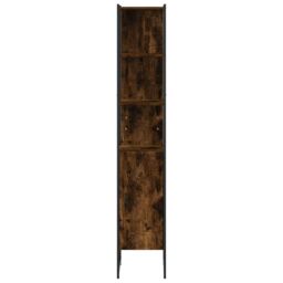 Berkfield Home Bathroom Cabinet Smoked Oak 33x33x185.5 cm Engineered Wood in Brown - thumbnail 6