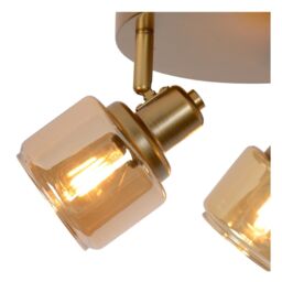 Lucide 'BJORN' Dimmable Rotatable Stylish Indoor Ceiling Spotlight 3xE14 in Gold - thumbnail 5