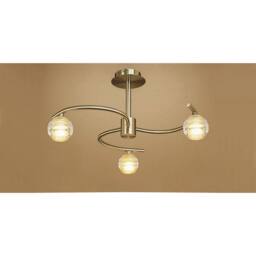 Netlighting Sphere Semi Flush 3 Light G9 Antique Brass in Bronze - thumbnail 2