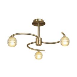 Netlighting Sphere Semi Flush 3 Light G9 Antique Brass in Bronze - thumbnail 1