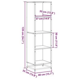 Berkfield Home Modern Book Cabinet Sonoma Oak 40x35x139 cm Engineered Wood in Light Oak - Size: 40 x 35 x 139 cm - thumbnail 9