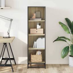 Berkfield Home Modern Book Cabinet Sonoma Oak 40x35x139 cm Engineered Wood in Light Oak - Size: 40 x 35 x 139 cm - thumbnail 1