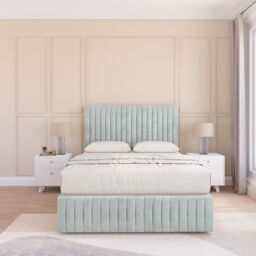 "Sloomy Madison Divan Bed Base 4 Drawers 12"" Footboard & 54"" Floor Standing Headboard in Silver - Size: Small Double" - thumbnail 2