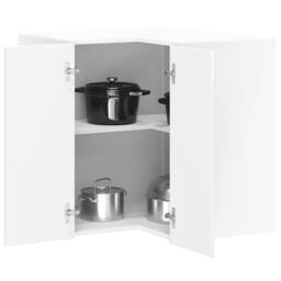 Berkfield Home Kitchen Wall Corner Cabinet Porto High Gloss White Engineered Wood - thumbnail 2