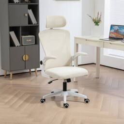 FLAVORA Beige-Ergonomic Office Chair High Back in Beige - Size: 0.6m2 - thumbnail 5