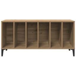 Berkfield Home Record Cabinet Artisan Oak 100x38x48 cm Engineered Wood in Brown - Size: 100 x 38 x 48 cm - thumbnail 4
