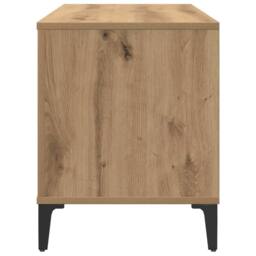 Berkfield Home Record Cabinet Artisan Oak 100x38x48 cm Engineered Wood in Brown - Size: 100 x 38 x 48 cm - thumbnail 5