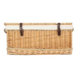 Red Hamper 72cm Rope Handled Cotton Lined Wicker Trunk in White - thumbnail 5
