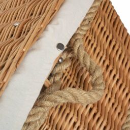 Red Hamper 72cm Rope Handled Cotton Lined Wicker Trunk in White - thumbnail 3