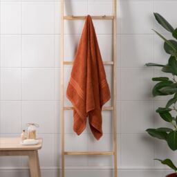 OHS Luxury Bath Towel 100% Cotton Bathroom in Burnt Orange - thumbnail 2