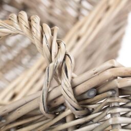 Red Hamper Wicker Set of Three Antique Wash Finish Handled Unlined Storage Basket in Brown - thumbnail 4
