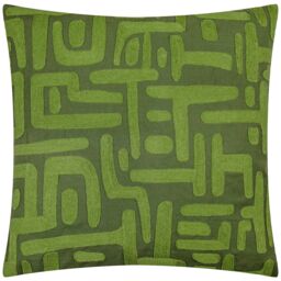HOEM Brooke Abstract 100% Cotton Cushion in Dark Green - Size: 50 cm x 50 cm - thumbnail 1