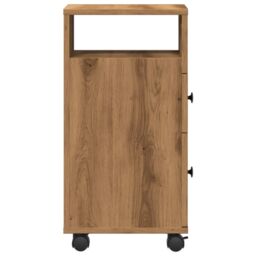 Berkfield Home Narrow Bathroom Cabinet with Wheels Artisian Oak Engineered Wood in Brown - thumbnail 5
