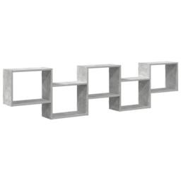 Berkfield Home Wall Cube Shelf 5 Compartments Concrete Grey Engineered Wood - thumbnail 2