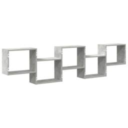 Berkfield Home Wall Cube Shelf 5 Compartments Concrete Grey Engineered Wood - thumbnail 6