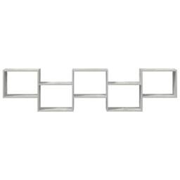 Berkfield Home Wall Cube Shelf 5 Compartments Concrete Grey Engineered Wood - thumbnail 4