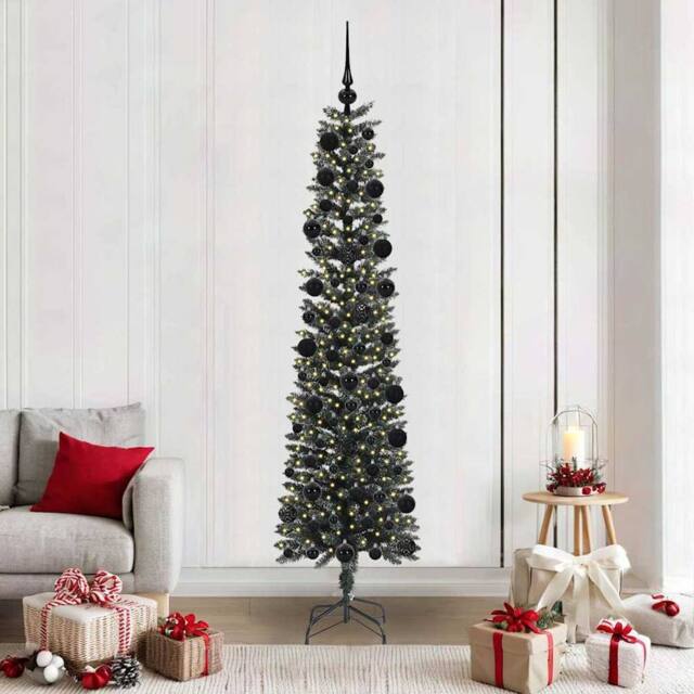 Berkfield Home Artificial Christmas Tree with 300 LEDs Green 58 x 58 x 210 cm - image 1