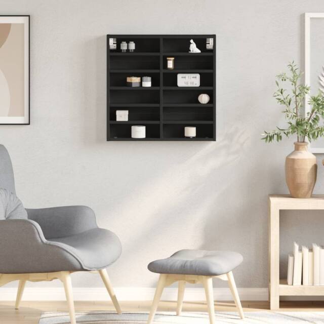 Berkfield Home Vitrine Cabinet Black 60x8.5x58 cm Engineered Wood - image 1