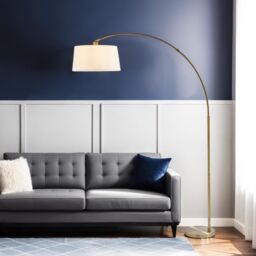 Pagazzi Jive Antique Brass Arc Floor Lamp in Gold - thumbnail 1