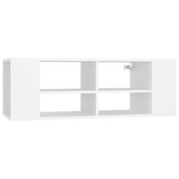 Berkfield Home Wall-Mounted TV Cabinet White 102x35x35 cm Engineered Wood - Size: 102 x 35 x 35 cm - thumbnail 2