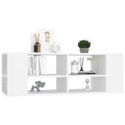 Berkfield Home Wall-Mounted TV Cabinet White 102x35x35 cm Engineered Wood - Size: 102 x 35 x 35 cm - thumbnail 3