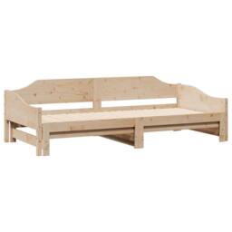 Berkfield Home Daybed with Trundle without Mattress 90x190 cm Single Solid Wood in Light Tan - thumbnail 5