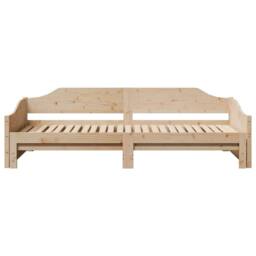 Berkfield Home Daybed with Trundle without Mattress 90x190 cm Single Solid Wood in Light Tan - thumbnail 6