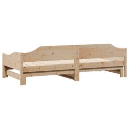 Berkfield Home Daybed with Trundle without Mattress 90x190 cm Single Solid Wood in Light Tan - thumbnail 9