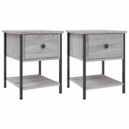 Berkfield Home Elegant Bedside Tables 2 pcs Grey Sonoma 34x35.5x45 cm Engineered Wood - thumbnail 3