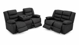 My New Sofa MNS ROMA 3+2 LEATHER RECLINER in Black - thumbnail 2