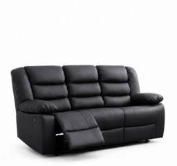 My New Sofa MNS ROMA 3+2 LEATHER RECLINER in Black - thumbnail 4