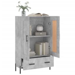 Berkfield Home Highboard Concrete Grey 69.5x31x115 cm Engineered Wood - thumbnail 4