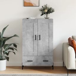 Berkfield Home Highboard Concrete Grey 69.5x31x115 cm Engineered Wood - thumbnail 1