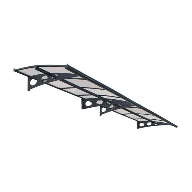 Palram Patio Cover Herald Door Awning Canopy 4460 Mist - L447 x W139 x H33 cm in Grey - image 1