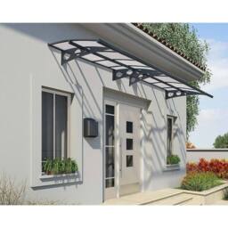 Palram Patio Cover Herald Door Awning Canopy 4460 Mist - L447 x W139 x H33 cm in Grey - thumbnail 3