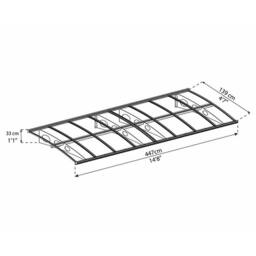 Palram Patio Cover Herald Door Awning Canopy 4460 Mist - L447 x W139 x H33 cm in Grey - thumbnail 2