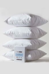 Homescapes Waterproof Pillow Protectors 65 x 65 cm, Pack of 4 in White - Size: 65 x 65 cm - thumbnail 1