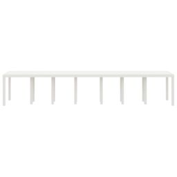 Berkfield Home Garden Table White 400x100x73 cm Poly Rattan - Size: 400 x 100 x 73 cm - thumbnail 3