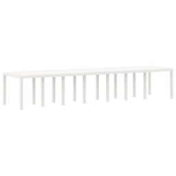 Berkfield Home Garden Table White 400x100x73 cm Poly Rattan - Size: 400 x 100 x 73 cm - thumbnail 5