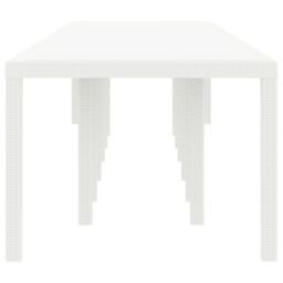 Berkfield Home Garden Table White 400x100x73 cm Poly Rattan - Size: 400 x 100 x 73 cm - thumbnail 4