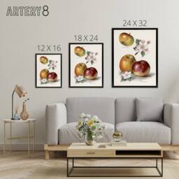 "Artery8 King of Pippins Apple Vintage Illustration Wright Framed Canvas Art in White - Size: W18"" x H24""" - thumbnail 4