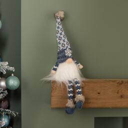 Samuel Alexander 55cm Battery Operated Light up Blue Christmas Gonk with Dangly Legs & Snowflake Hat - thumbnail 3