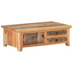 Berkfield Home Beautiful Coffee Table 90x50x31 cm Solid Reclaimed Wood in Brown - Size: 90 x 50 x 31 cm - thumbnail 9