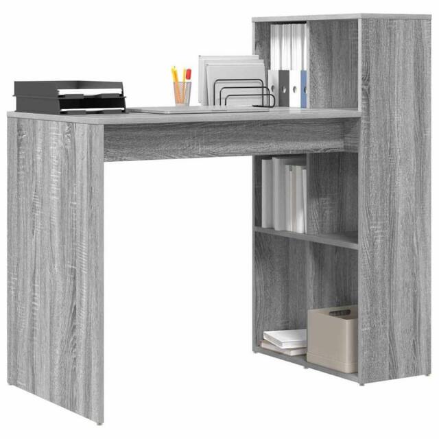 Berkfield Home Modern Writing Desk Grey Sonoma Engineered wood, laminate Medium - image 1